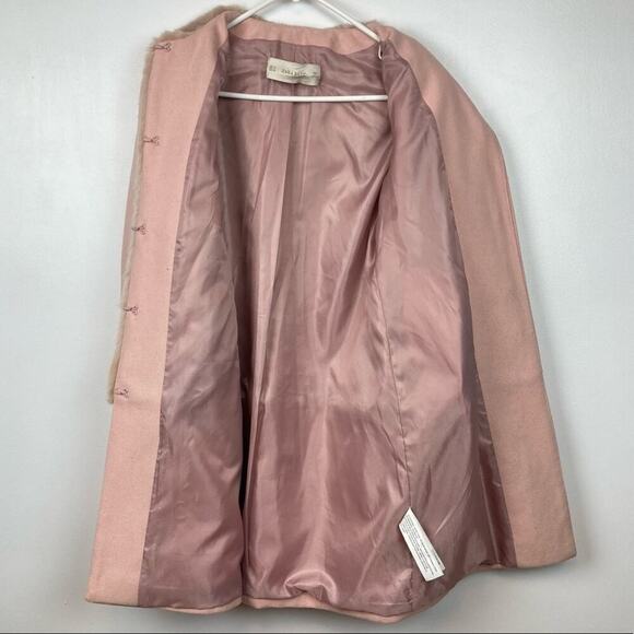 ZARA Faux Fur Panel Coat in Pink - Picture 8 of 11